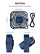 Портативный USB мини-вентилятор Topk с вращением на 360° Blue - изображение 3