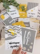 "Baby cards" карточки для фото на УКРАИНСКОМ, желто-серые, набор двухсторонних открыток 12 шт - изображение 1