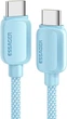Кабель ESSAGER Breeze USB Cable Type C to Type C 2метри 100W Blue - изображение 3