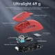 Геймерська акумуляторна бездротова (Bluetooth + 2,4G) миша Attack Shark X3, PixArt PAW3395, 26000DPI, Red-ЧЕРВОНИЙ (X3-3395R) - изображение 4