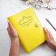 Именный кожаный блокнот для записей с гравировкой, 128 листов без линий, Желтый, WOODPRESENT - изображение 1