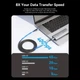 Кабель Vention USB Type-C to Type-C 4.0 1м 240W 50V 5A 8K60Hz Thunderbolt 4 Aluminum Alloy Grey-Black (TAVHF) - зображення 5