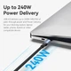 Кабель Vention USB Type-C to Type-C 4.0 1м 240W 50V 5A 8K60Hz Thunderbolt 4 Aluminum Alloy Grey-Black (TAVHF) - зображення 7