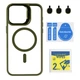 Чохол TPU+PC+Metal Stand Case with MagSafe and Camera Lenses для iPhone 15 Pro Max Колір Dark Blue - изображение 6