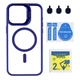 Чохол TPU+PC+Metal Stand Case with MagSafe and Camera Lenses для iPhone 15 Pro Max Колір Dark Blue - изображение 1