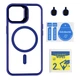 Чохол TPU+PC+Metal Stand Case with MagSafe and Camera Lenses для iPhone 15 Колір Dark Purple - изображение 5