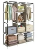 Тканинна шафа для одягу розкладний Storage Wardrobe 88130 130х45х175 см чорний - зображення 3