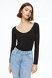 Лонгслив H&M 1126848П S черный - изображение 3