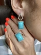Серебряные серьги Silverstyle с кабашонами 146с, цвет камня - бирюза - изображение 3