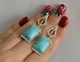 Серебряные серьги Silverstyle с кабашонами 146с, цвет камня - бирюза - изображение 1