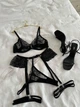 Комплект женского нижнего белья с гартерами SM22212DDSimply sexy черный М - изображение 1