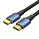 Кабель 8K HDMI 2.1 Vention Cotton Braided HDMI на Adapter Cable HDMI (5m, 8K, HDMI2.1). Blue - зображення 3
