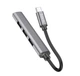 USB hub хаб HOCO HB26 на 4 порта USB 3.0*1+USB 2.0*3 Type-C to USB серый до 1Tb - изображение 4