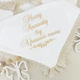 Крыжма махровая с вышивкой Family Tradition утеплённая для мальчика 100х100 см белая Розы Крещения - изображение 3