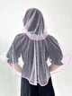 Накидка палантин для храма Family Tradition сетка с бусинами 80х80 см розовый Вишенка - изображение 3