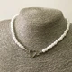 Ланцюжок з перлинами та сердечком Honey Fashion Accessories білий+сріблястий (12-197) - зображення 5