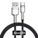 Короткий кабель Baseus USB - Type-C 25см 66W Fast Charging Cafule Metal Data Black (CAKF000001) - изображение 1