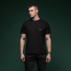 Комплект футболок Basic Ukrarmor Military T-shirt. Cotton/Elastane, олива - черный S - изображение 8