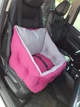 Автокресло сумка-переноска автогамак лежак для собак животных автомобильная переноска съемный чехол на подушке 50 х 45 см Розовый с серым - изображение 2