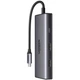 USB-хаб Ugreen CM498 USB3.1 Type-C to HDMIx2 4K60Hz 8k30Hz USB 3.0x2 Type-C PD 100W 6 in 1 Grey (15852#) - изображение 2