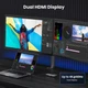 USB-хаб Ugreen CM498 USB3.1 Type-C to HDMIx2 4K60Hz 8k30Hz USB 3.0x2 Type-C PD 100W 6 in 1 Grey (15852#) - изображение 6