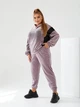Костюм спортивный велюровый с капюшоном декорирован камнями большого размера 56-58 Пудровый - изображение 2