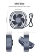 Портативный мини-вентилятор Topk K50 USB charging 360° rotating Gray - изображение 2