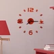 Настінний безкаркасний 3D годинник Diy Coffee Mid із дзеркальним ефектом самоклейний 50 х 50 см Червоний - зображення 3