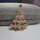 Новогодняя брошь Анна Ясеницька "Christmas tree 2", золотистый, разноцветный, 5,5х4 см - изображение 1