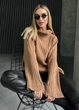 Свитер в рубчик с воротником на замке, бежевый, One size - изображение 2