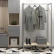 Мобільний рейл для одягу з поличкою Hygge Furniture у скандинавському стилі 106*37*180см темний алюміній, ваніль (HF-MR-9007-1301-106.37.180) - зображення 1