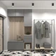 Мобільний рейл для одягу з поличкою Hygge Furniture у скандинавському стилі 106*37*180см темний алюміній, ваніль (HF-MR-9007-1301-106.37.180) - зображення 4