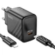 Мережевий зарядний пристрій HOCO CS22A Value single port charger Lightning cable 30W Black - зображення 4