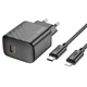Мережевий зарядний пристрій HOCO CS22A Value single port charger Lightning cable 30W Black - зображення 5