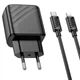 Мережевий зарядний пристрій HOCO CS22A Value single port charger Lightning cable 30W Black - зображення 6