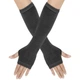 Митенки короткие однотонные темно-серые One Size - изображение 1