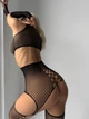 Мереживний бодістокінг з рукавичками, Чорний, one size - изображение 2