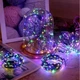 Светодиодная гирлянда нить "Роса" на катушке, 50м, 220V, 500 LED, 8 режимов, зеленый провод, IP44, Мультиколор - изображение 5