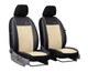 Чехлы на передние сиденья Pok-ter для RENAULT SANDERO STEPWAY 2007-2012 экокожа с алькантарой Exclusive Бежевый - изображение 1