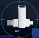 Поворотна двостороння флешка 2 в 1 OTG Брелок Накопичувач USB + Type-C JASTER 64 Gb Silver - зображення 6