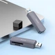 Перехідник HOCO Spirit 2-in-1 USB 2.0 Card reader HB45 |480Mbps, 2TB Max| сірий - зображення 6