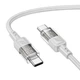 Кабель HOCO Spirit Type-C to Type-C transparent charging data cable U129 |60W/3A, 1.2M| black - изображение 6