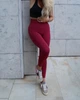 Спортивні жіночі легінси Hot з подвійним пуш-ап для фітнесу та йоги V-пояс Однотонні Безшовні L Бордово-винні (MA02000LL) - зображення 1