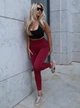 Спортивні жіночі легінси Hot з подвійним пуш-ап для фітнесу та йоги V-пояс Однотонні Безшовні L Бордово-винні (MA02000LL) - зображення 3