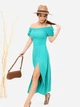 Платье длинное летнее женское ISSA PLUS 13898 XXL Зеленое (issa2007682599288) - изображение 3