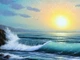 Картина маслом на полотні 50х80см Танець Хвилі та Сонця море чайки хвилі каміння сонце ручна робота художника Alleya-kartin - зображення 4
