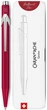 Ручка шариковая Caran d'Ache 849 Colormat-X Синяя 1 мм Красный корпус в подарочном футляре (7630002351706) - изображение 3