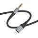 Аудио кабель Aux Hoco UPA26 Fresh Lightning to 3.5mm (1m) Black - изображение 3