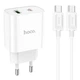 Сетевое зарядное устройство HOCO C80A Plus Rapido PD20W+QC3.0 (1Type-C/1USB) + Type-C to Type-C (White) (185989) - изображение 1