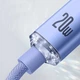 Дата кабель Baseus Crystal Shine Series Type-C to Lightning 20W (1.2m) (CAJY00020) Purple - зображення 2